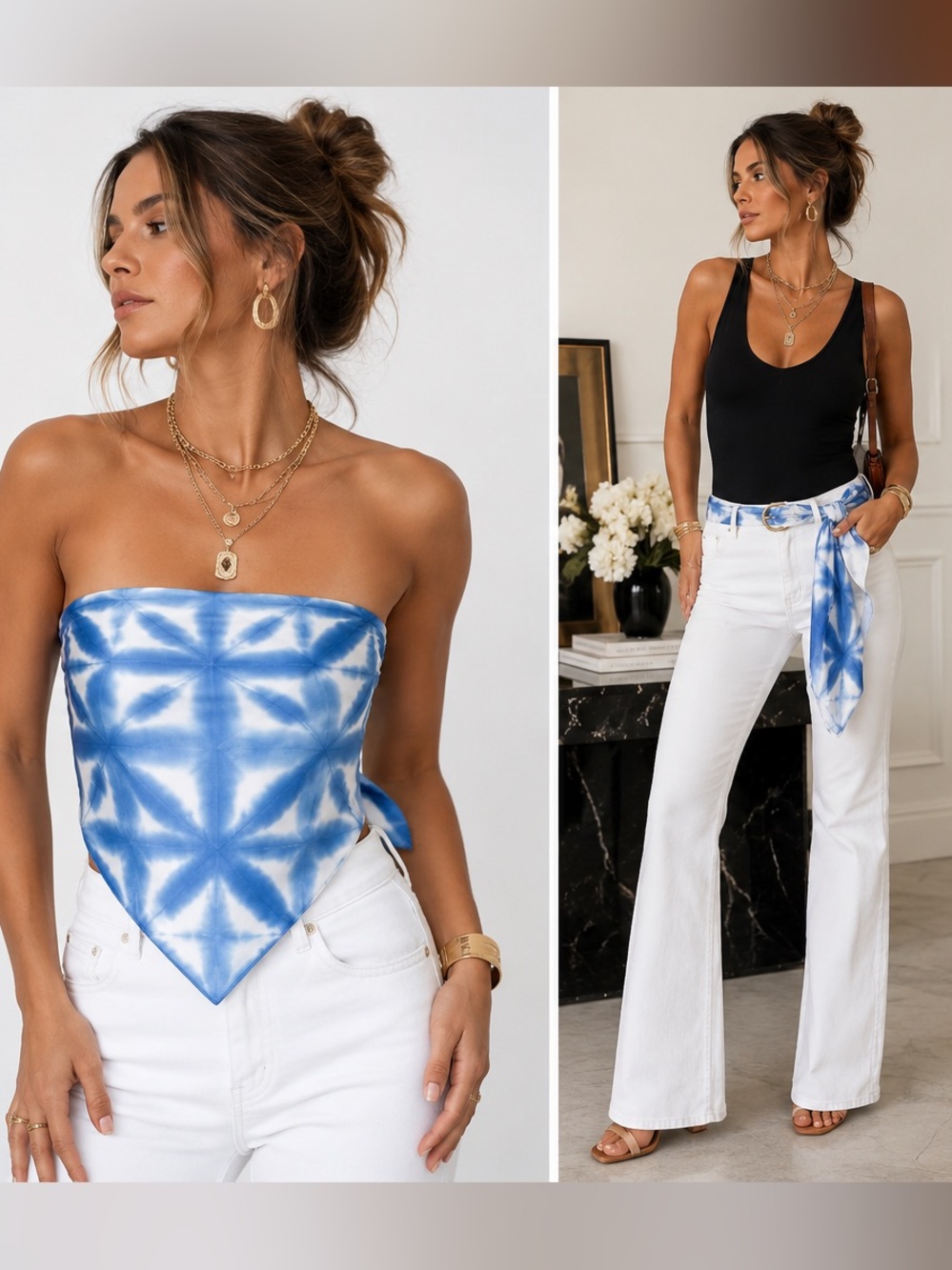 Madewell Hand-Dyed Oversized Silk Bandana Blue Horizon